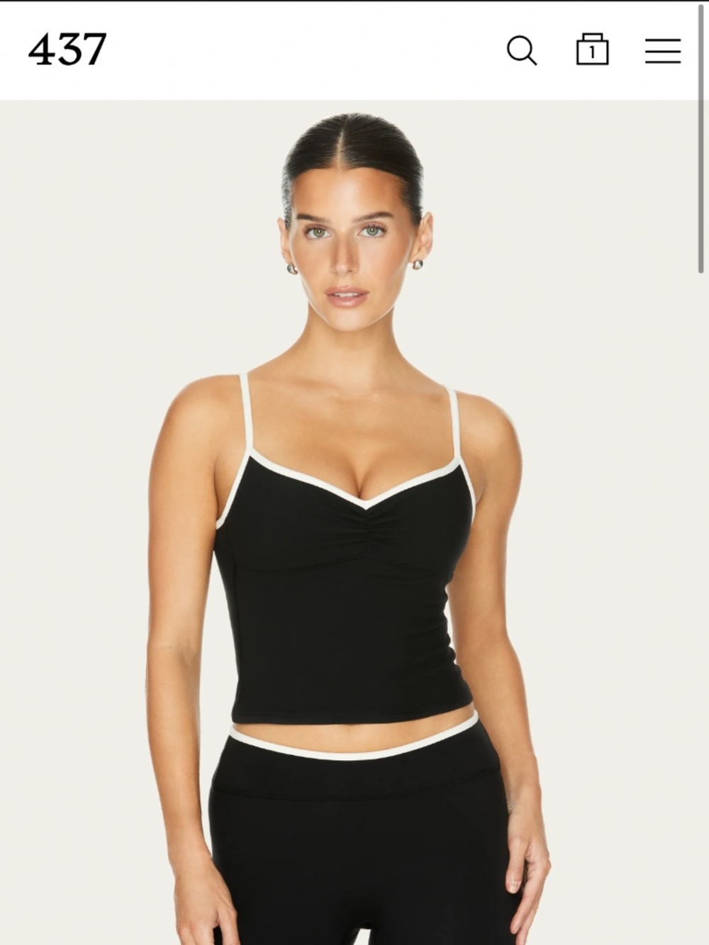 437 The Ballet Tank - BLACK/CREME